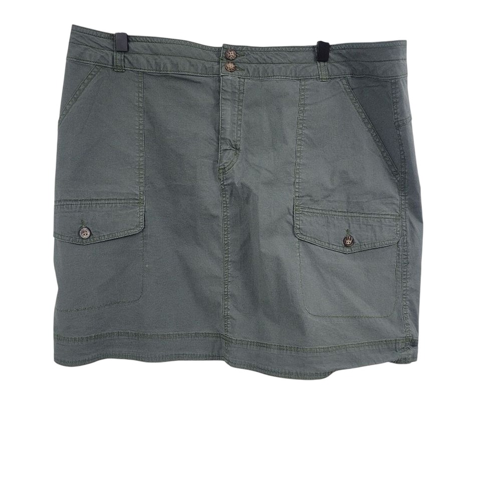 Woolrich Womens Olive Green Cargo Utility Mini Skirt Size 16 Cotton Blend
